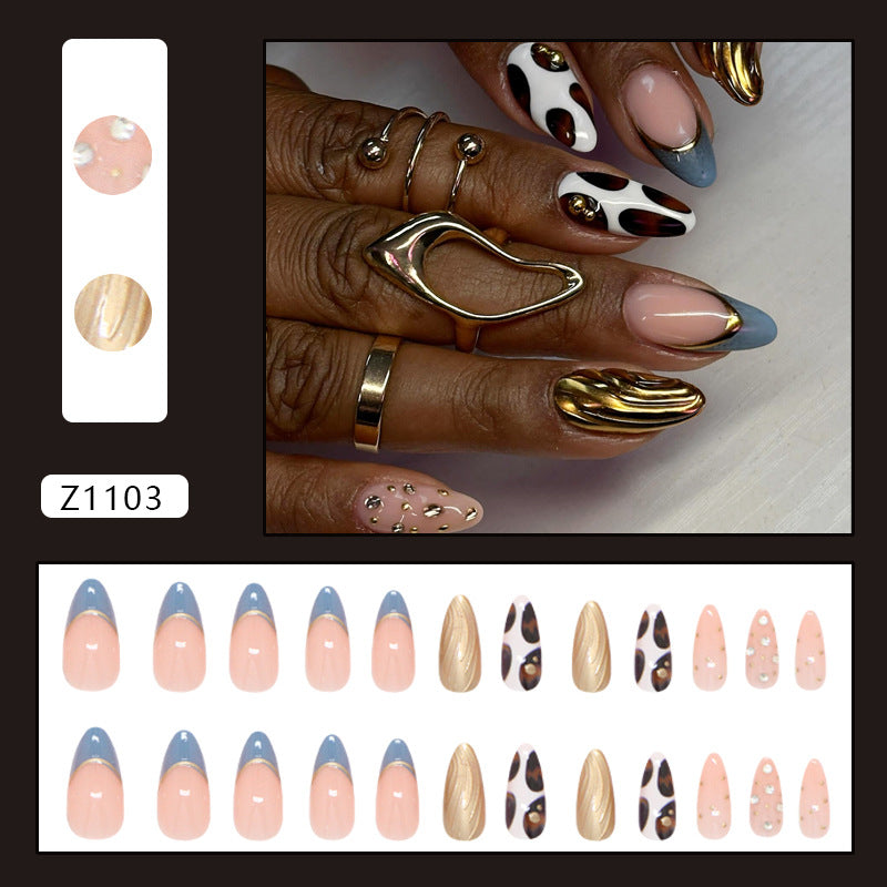 No.F457 Wavy Lines Fingernails Patch 24pcs/Set