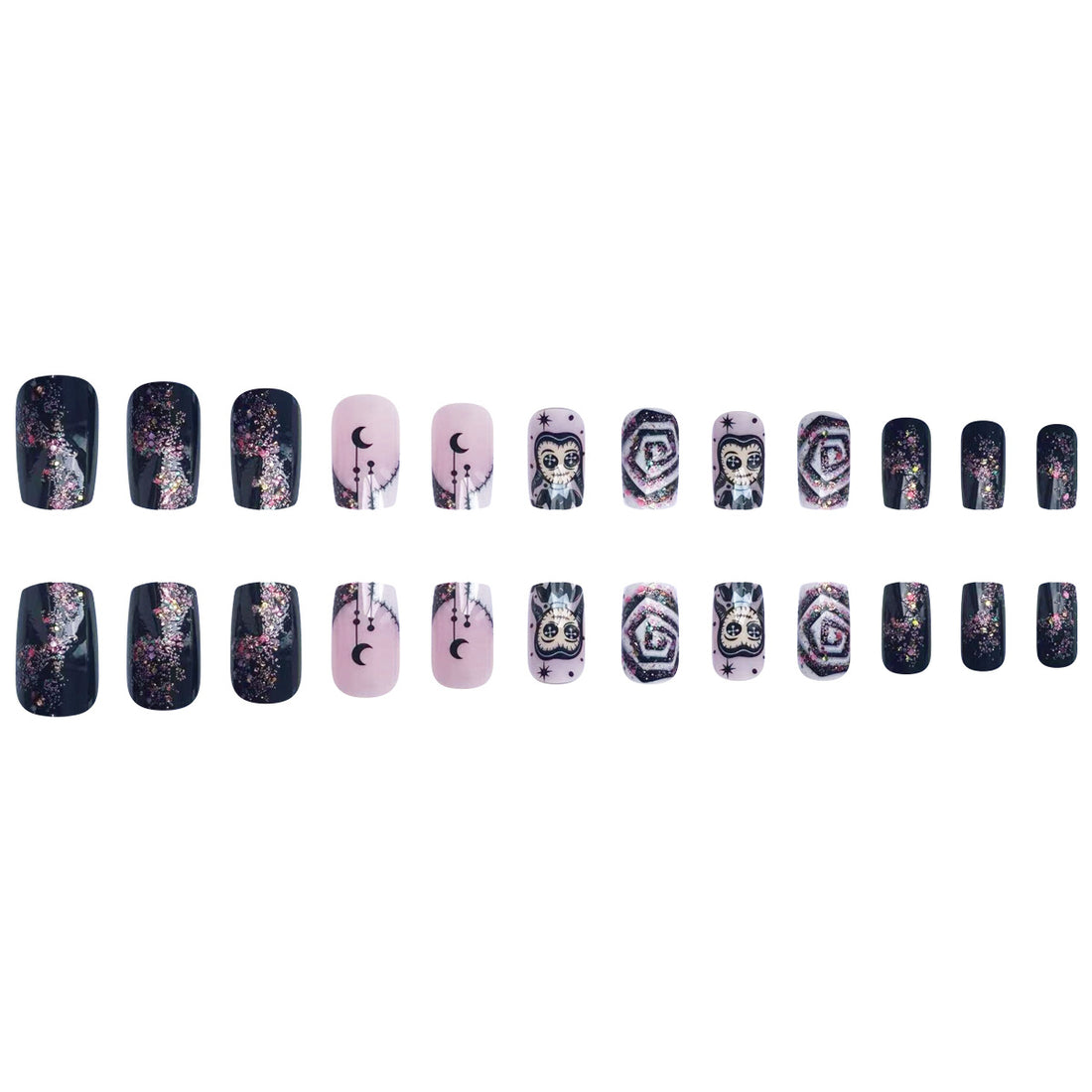 No.AW104 Halloween Purple Fingernails Patch 24pcs/Set