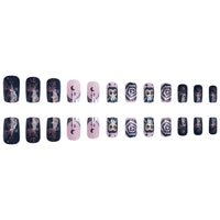 No.AW104 Halloween Purple Fingernails Patch 24pcs/Set