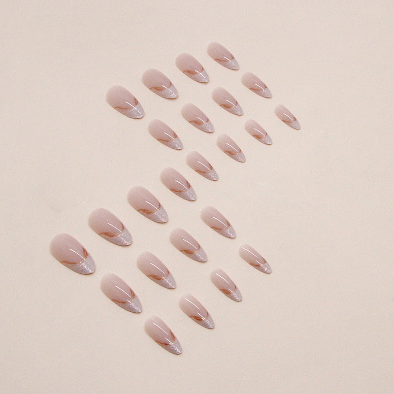 No.F97 Irregular Pearl Gold Edge Fingernails Patch 24pcs/Set