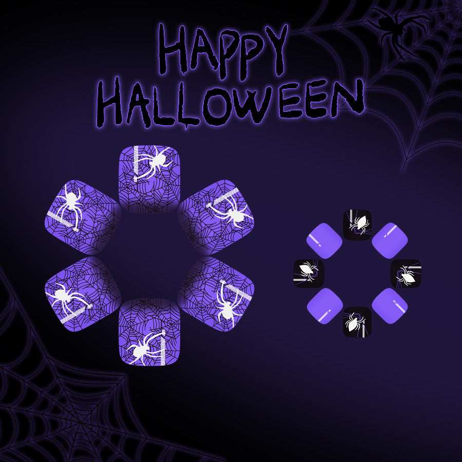 No.AW142 Halloween Purple Toenails Patch 24pcs/Set