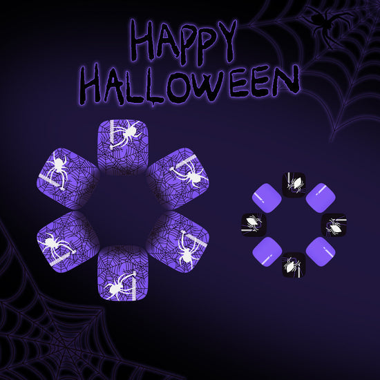 No.PSN169 Halloween Purple Spider Hand & Toe Pair Set-48pcs