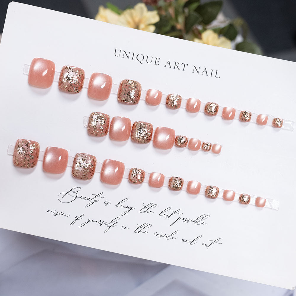 No.702 Glitter Cat's Eye Toenails Patch 32pcs/Set