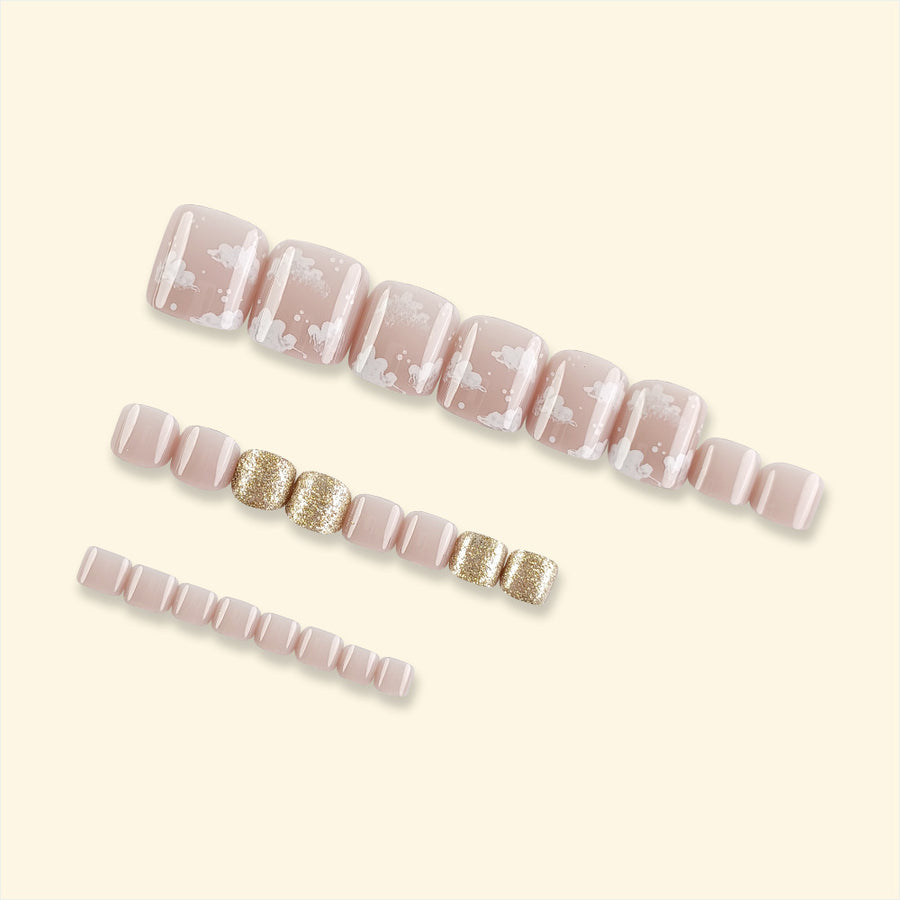 No.292 Cloud Glitter Toenail Patch 24pcs/Set