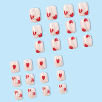 No.VN6 Polka Dot Heart Fingernails Patch 24pcs/Set