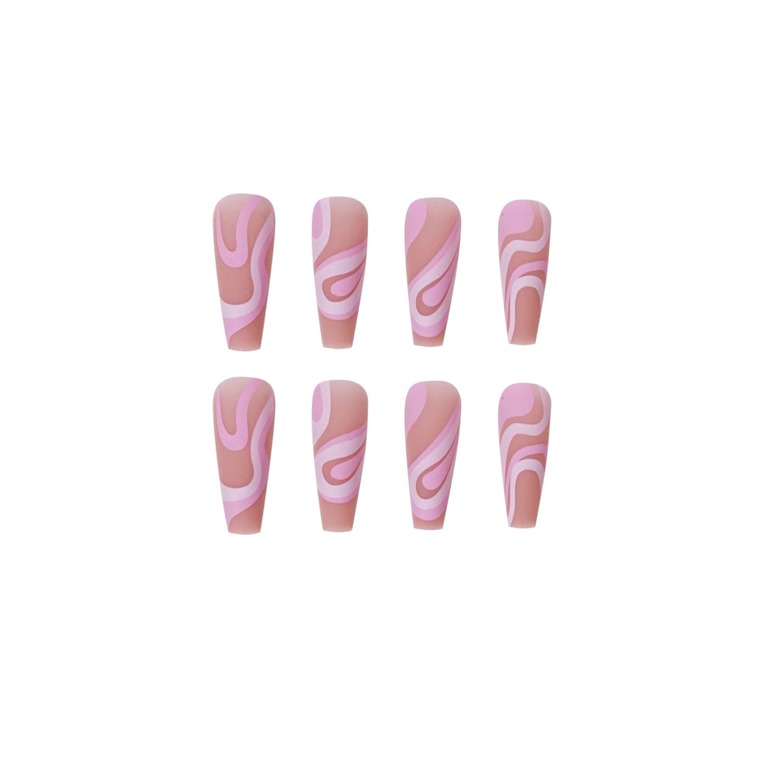 No.F193 Rose Lines Long Fingernails Patch 24pcs/Set