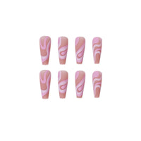 No.F193 Rose Lines Long Fingernails Patch 24pcs/Set