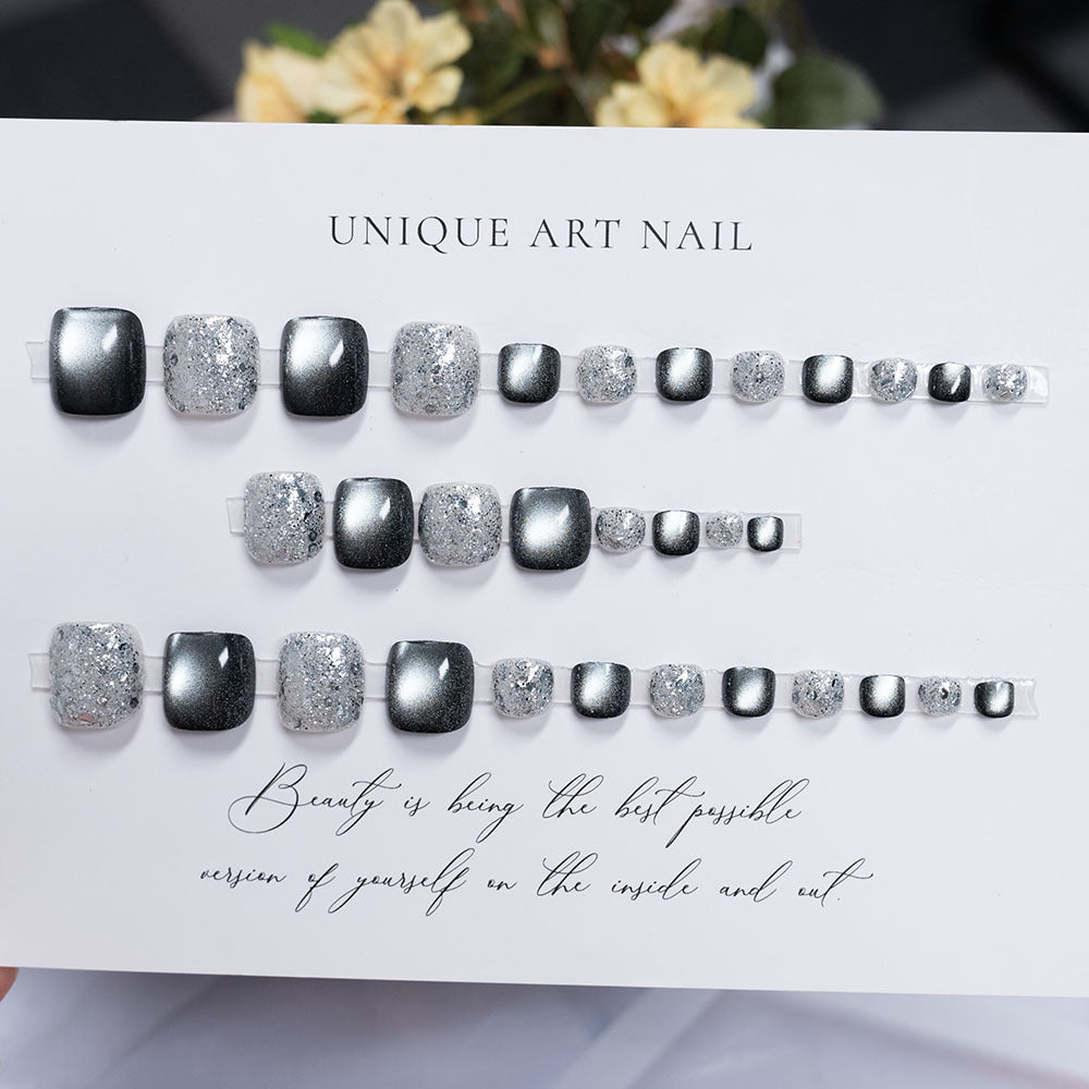 No.693 Black Cat's Eye Toenails Patch 32pcs/Set