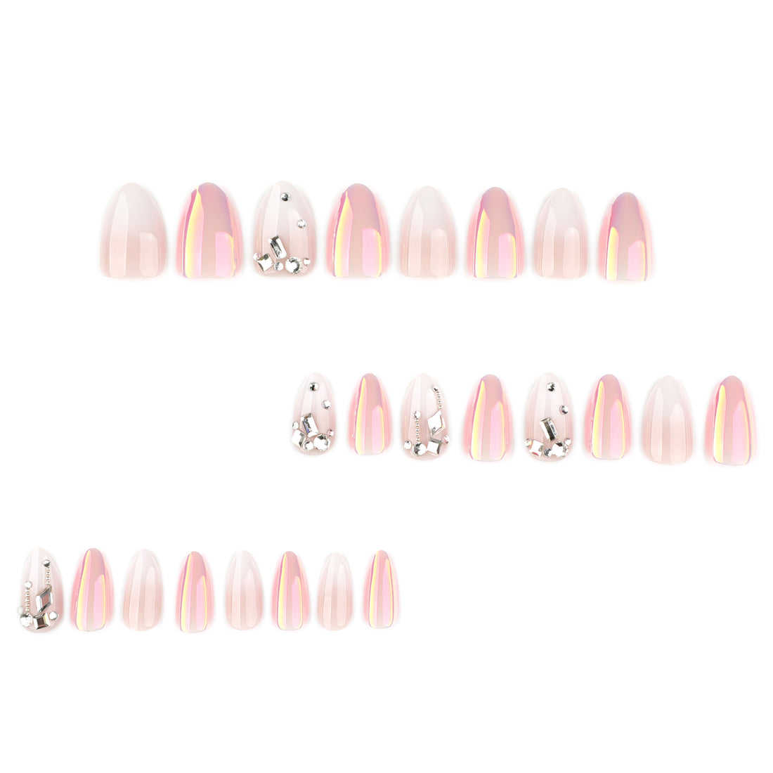 No.F583 White Gradient Fingernails Patch 24pcs/Set
