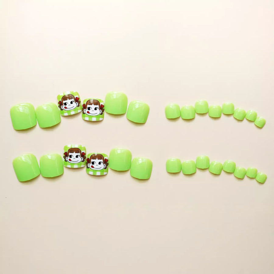 No.554 Green Girl Toenails Patch 24pcs/Set