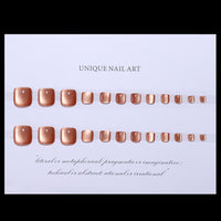 No.124 Amber Glass Bead Wide Cat-eye Toenails 24pcs/Set