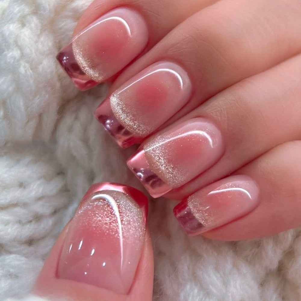 No.F721 Peach Pink Fingernails Patch 24pcs/Set