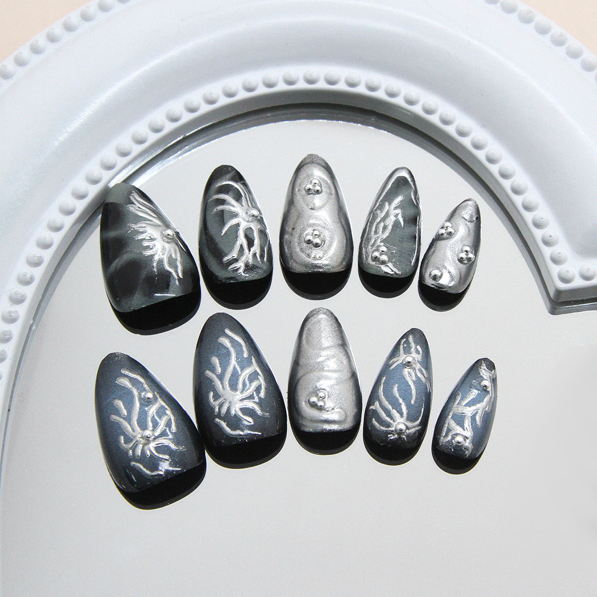 No.F659 Black Fingernails Patch 24pcs/Set