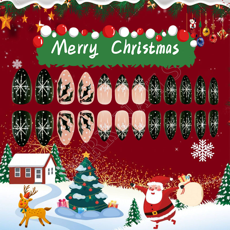 No.CM29 Christmas Snowflake Fingernails Patch 24pcs/Set