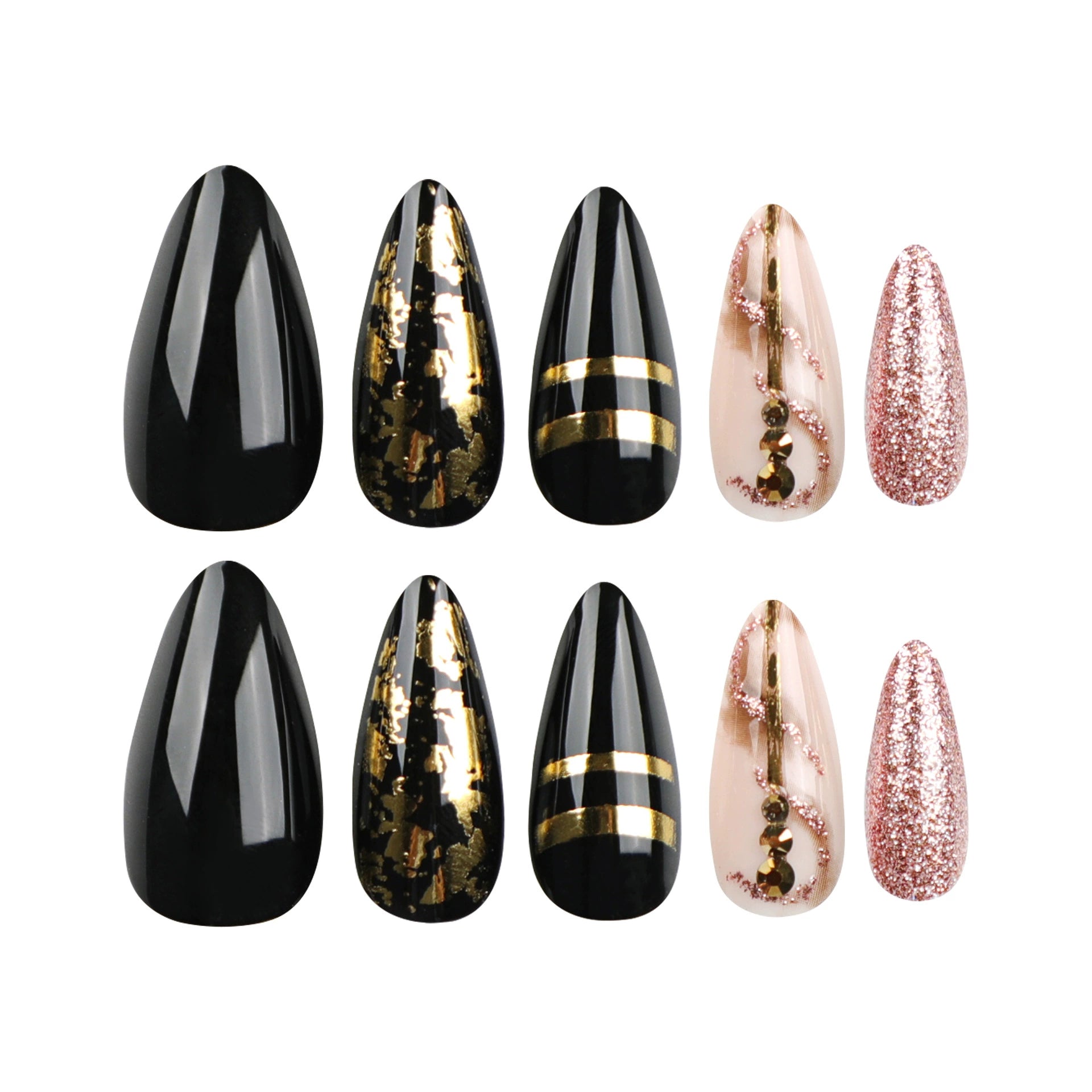 No.F334 Black Fingernails Patch 24pcs/Set