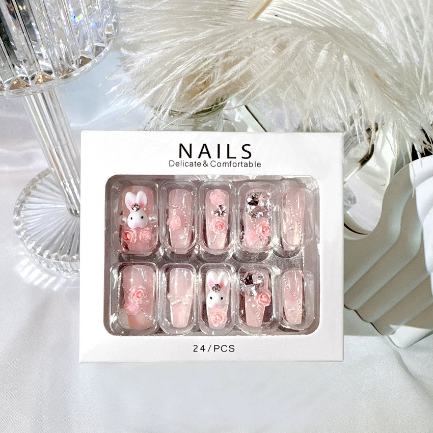 No.F298 Girl Bunny Fingernails Patch 24pcs/Set