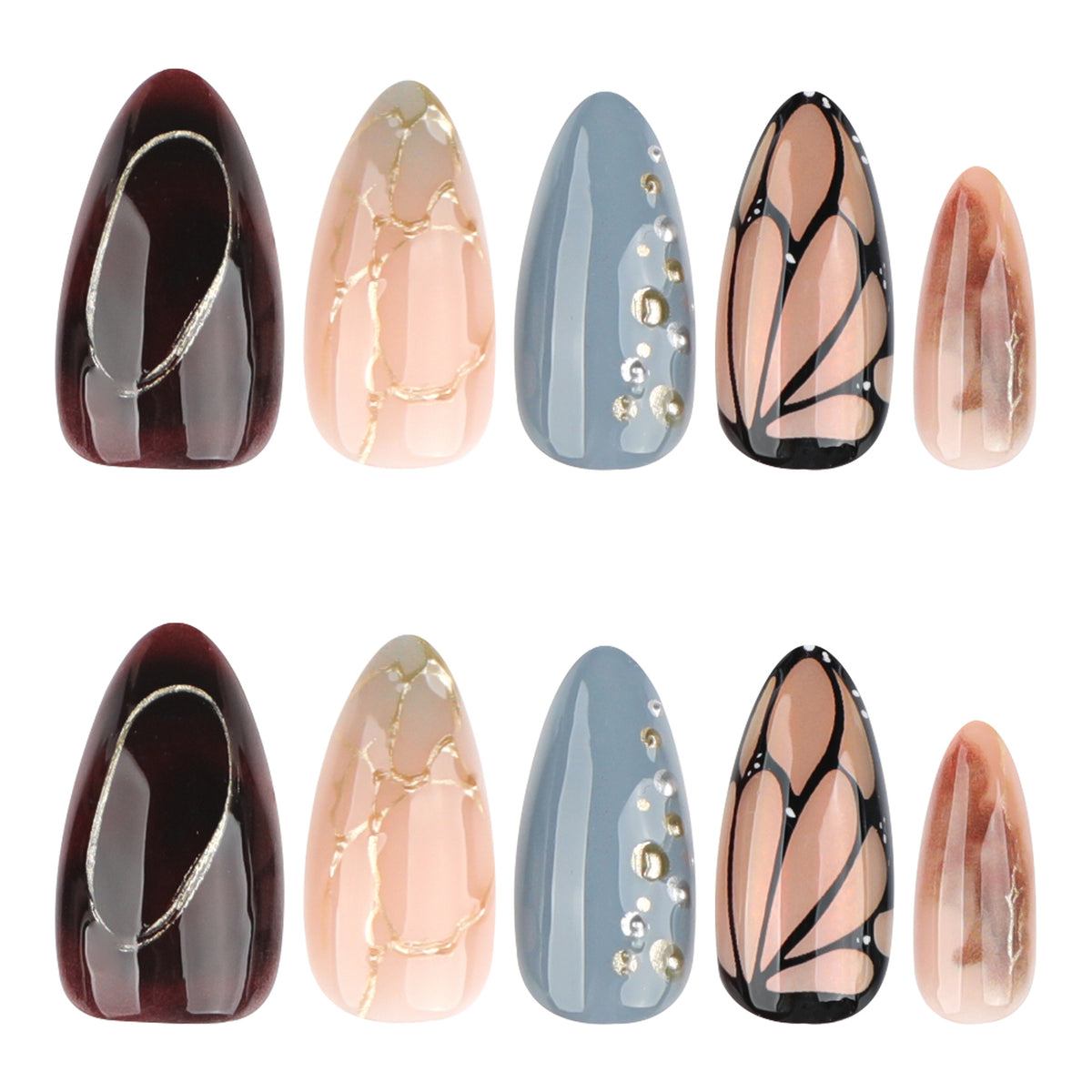 No.F576 Print Fingernails Patch 24pcs/Set