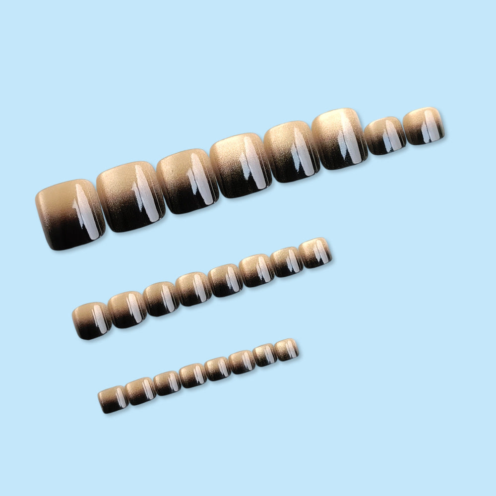 No.807 Brown Cat's Eye Toenails Patch 24pcs/Set