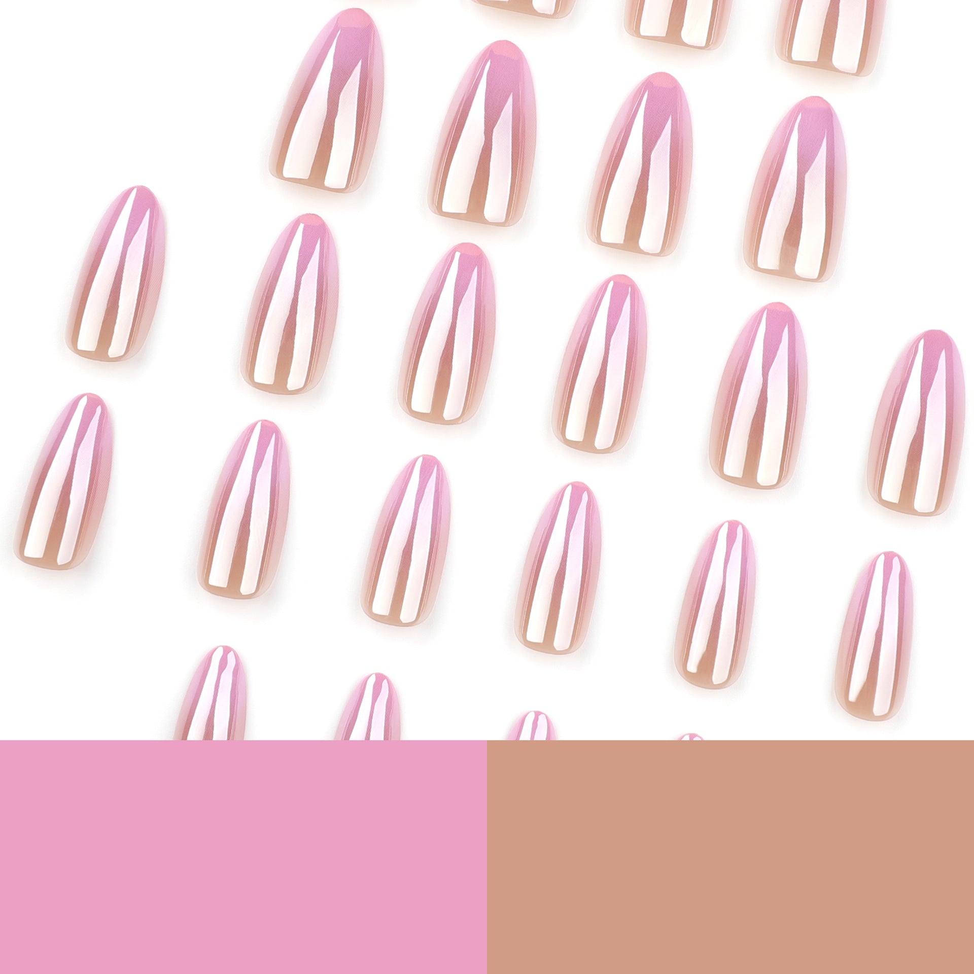 No.F423 Pink Gradient Fingernails Patch 24pcs/Set