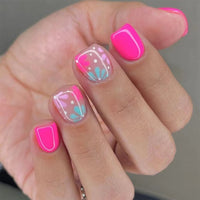 No.F105 Pink Flowers Fingernails Patch 24pcs/Set