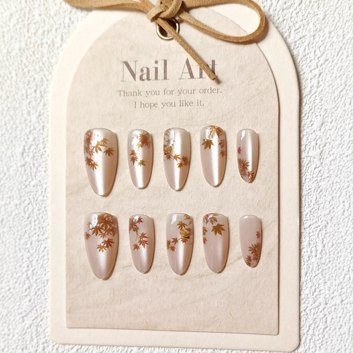 No.F830 Maple Leaves Fingernails Patch 24pcs/Set
