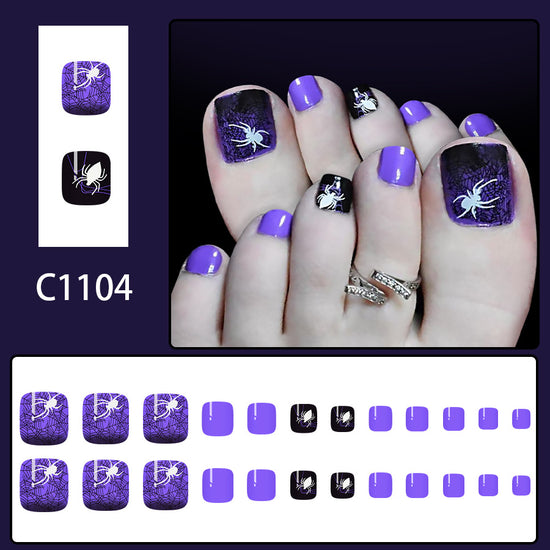 No.PSN169 Halloween Purple Spider Hand & Toe Pair Set-48pcs