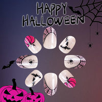 No.AW46 Halloween Black Spider Fingernails Patch 24pcs/Set