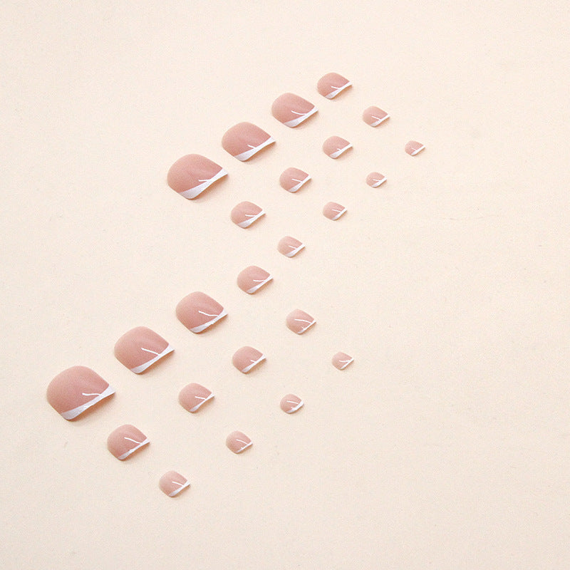 No.142 Light Pink French Wear Toenails 24pcs/Set