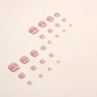 No.142 Light Pink French Wear Toenails 24pcs/Set