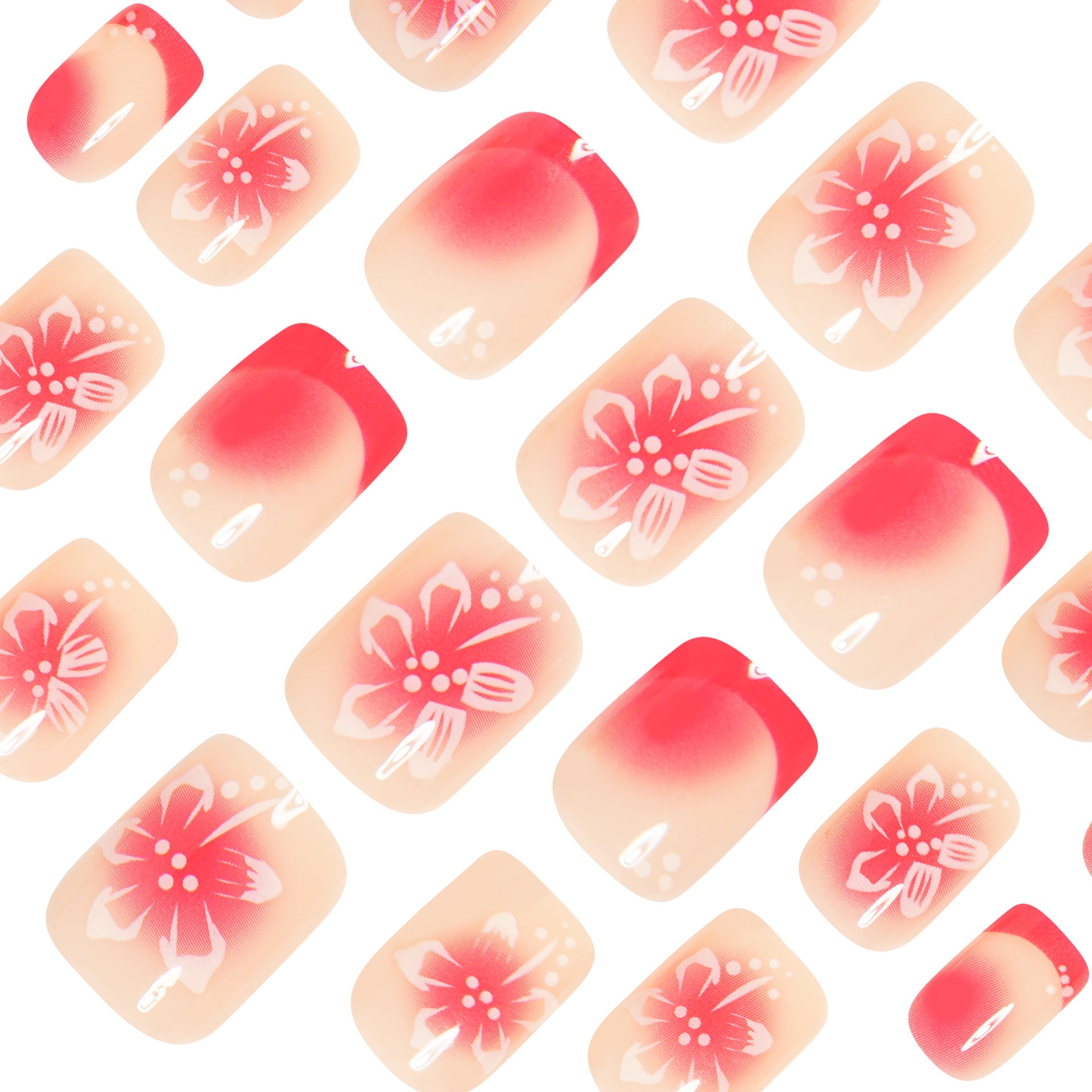 No.F381 Hollow Flowers Fingernails Patch 24pcs/Set