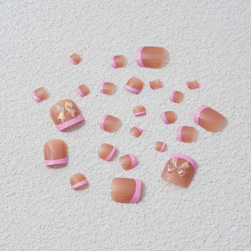 No.265 Pink Fashion Toenails Patch 24pcs/Set