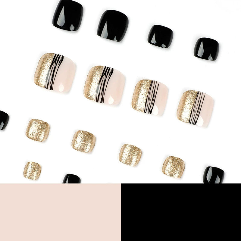 No.457 Line Gold Toenails Patch 24pcs/Set