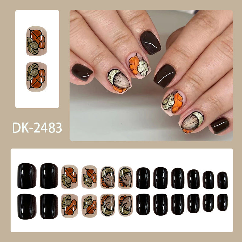 No.F205 Warm Autumn Fingernails Patch 24pcs/Set