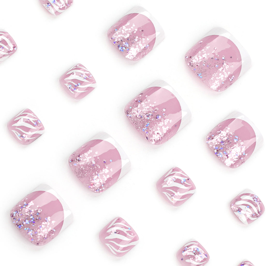 No.351 Cute Glitter Toenails Patch 24pcs/Set