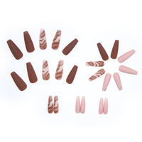 No.F553 Brown Fingernails Patch 24pcs/Set