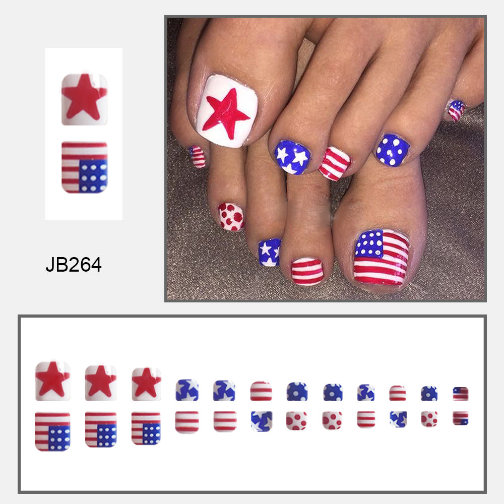 No.JNU18 4th of July Stars Toenails Patch – 24pcs