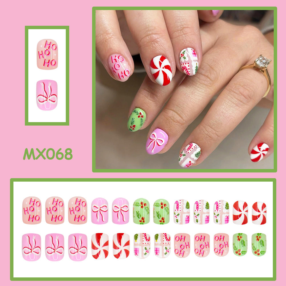No.F770 Christmas Tree Fingernails Patch 24pcs/Set