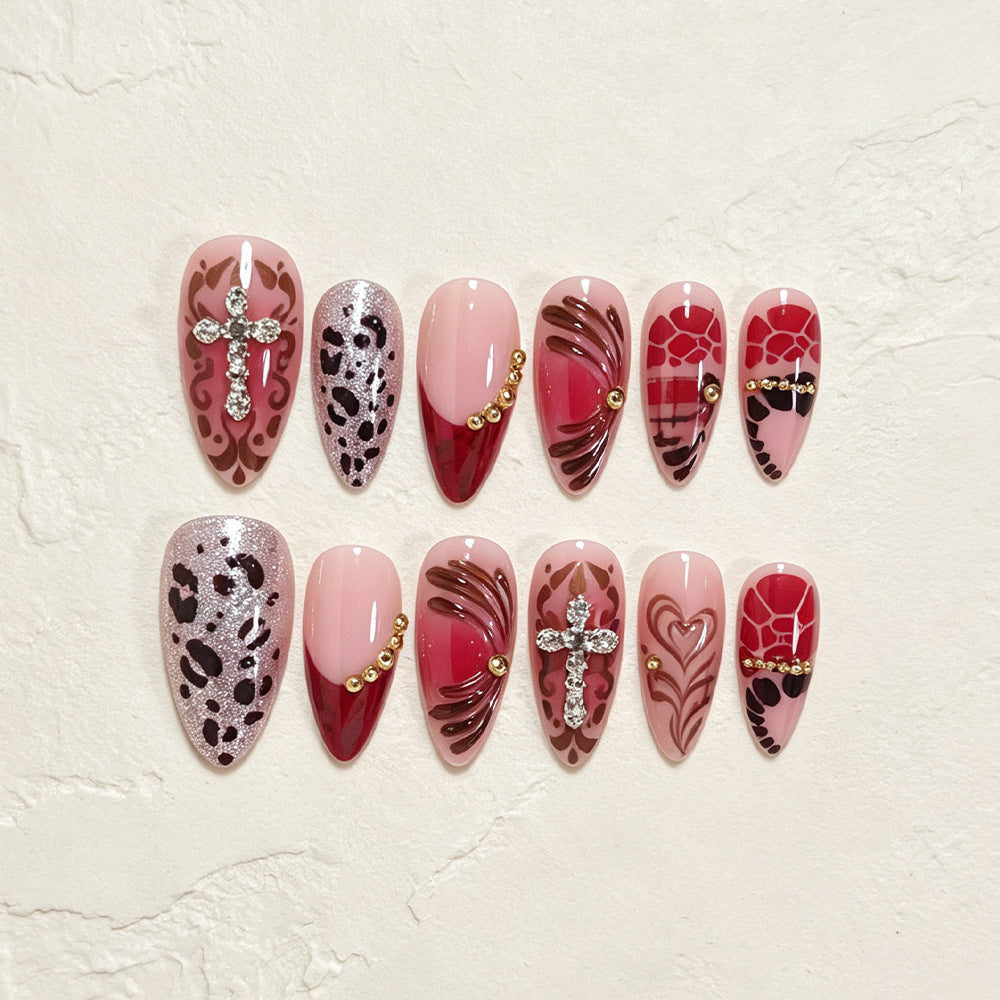 No.F777 Striped Cross Fingernails Patch 24pcs/Set