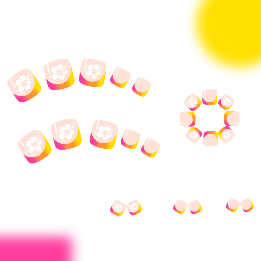 No.632 Colorful Flowers Toenails Patch 24pcs/Set
