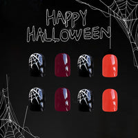 No.AW44 Halloween Pumpkin Orange Fingernails Patch 24pcs/Set