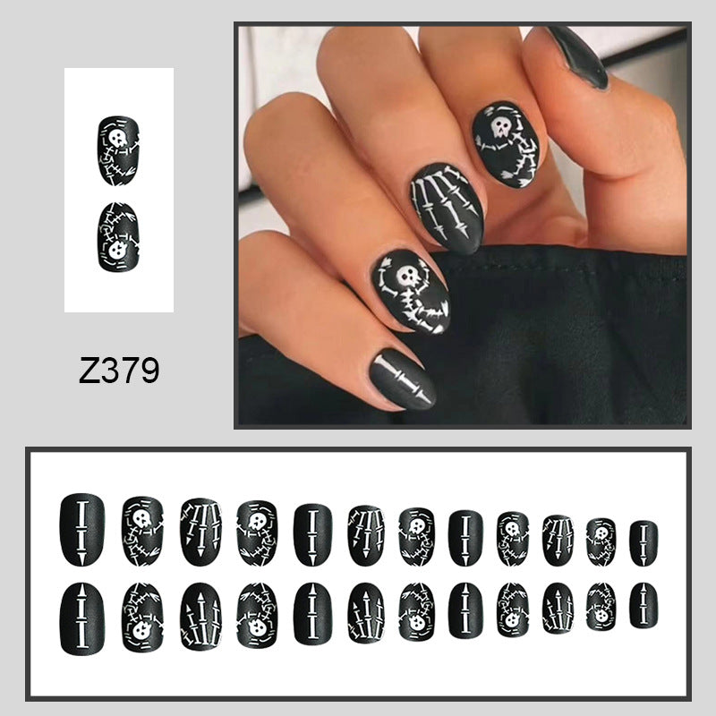 No.AW134 Halloween Skeleton Fingernails Patch 24pcs/Set