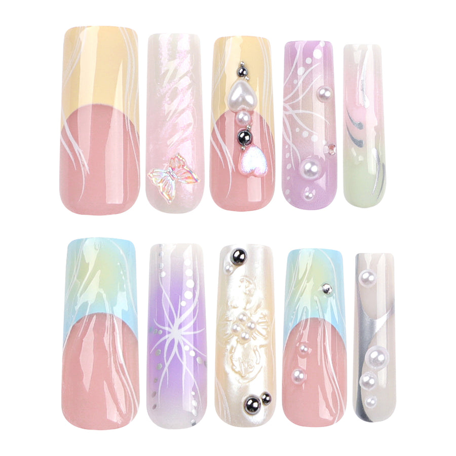 No.F134 3D Colorful Fingernails Patch 24pcs/Set