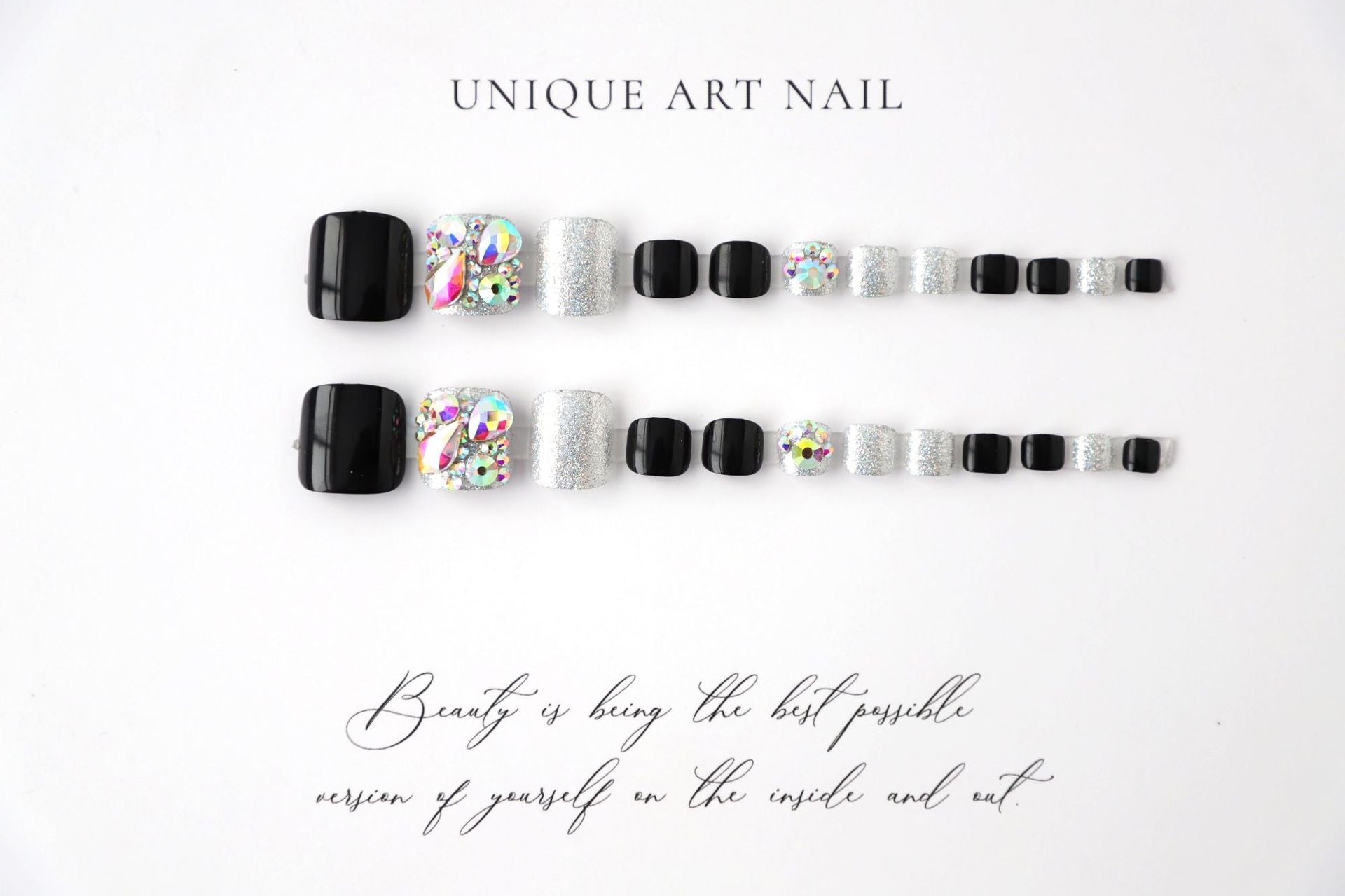 No.70 Colorful Rhinestone-Studded Toe Nails Patch 24pcs/Set