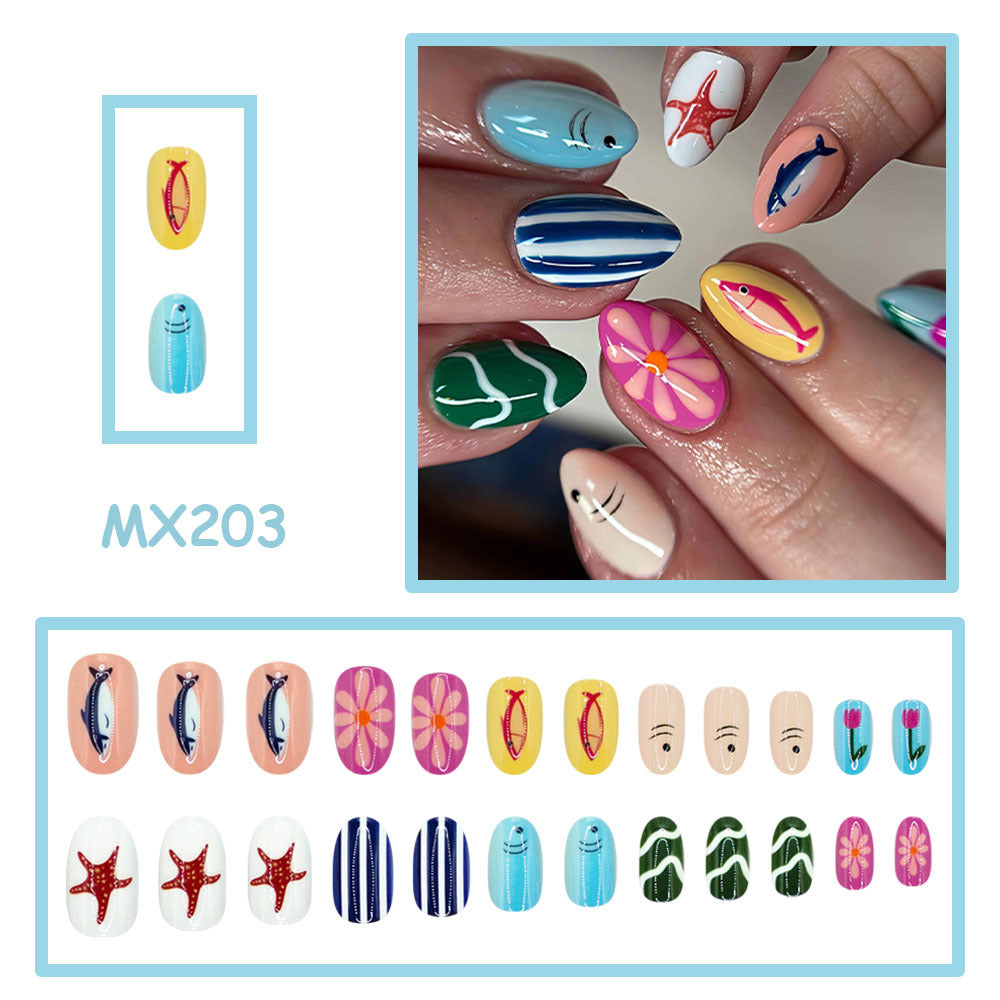 No.BH68 Flower Starfish Fingernails Patch 24pcs/Set