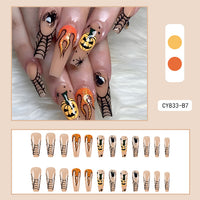 No.AW80 Halloween Pumpkin Fingernails Patch 24pcs/Set