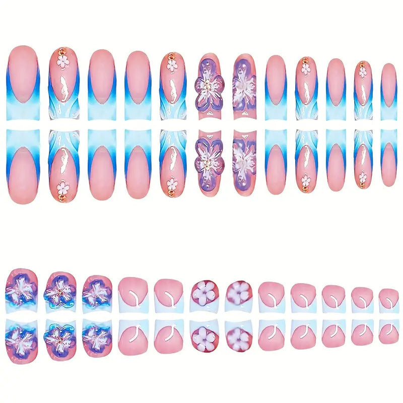 No.PSN71 3D Flowers Hand & Toe Pair Set-48pcs
