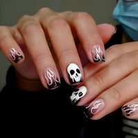 No.AW112 Halloween Flame Ghost Fingernails Patch 24pcs/Set