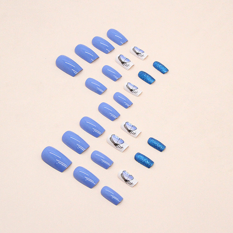 No.F93 Dark Blue Fingernails Patch 24pcs/Set