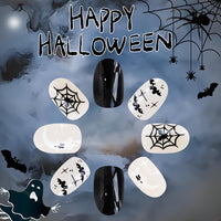 No.AW60 Halloween Bat Spider Fingernails Patch 24pcs/Set