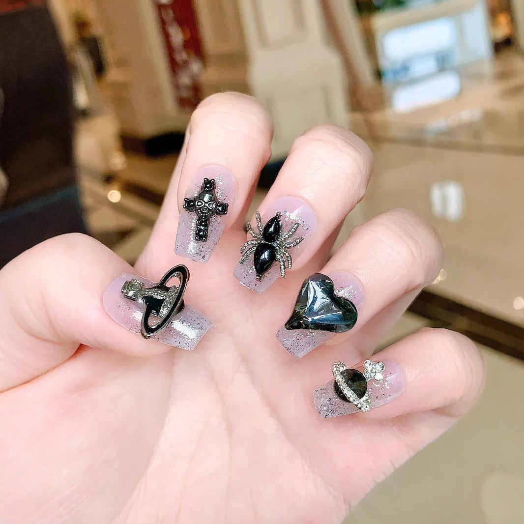No.FP20 10pcs Dark Press-On Fingernails
